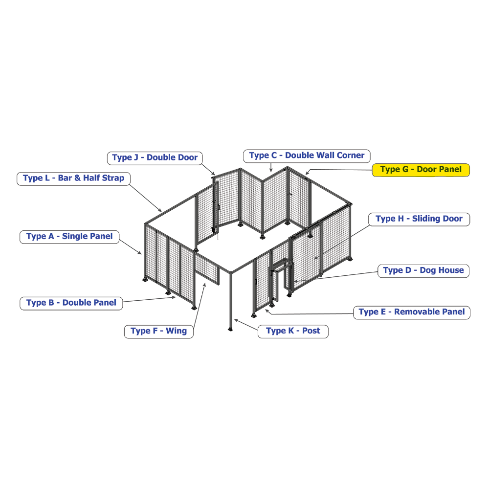 G5-1400-1000-0150-EYPTK DOOR-ROBUST FRAME, HANDLE/INTERNAL EGRESS ON RIGHT 1400MM X 1000MM 1/4" POLYCARBONATE, AS A KIT